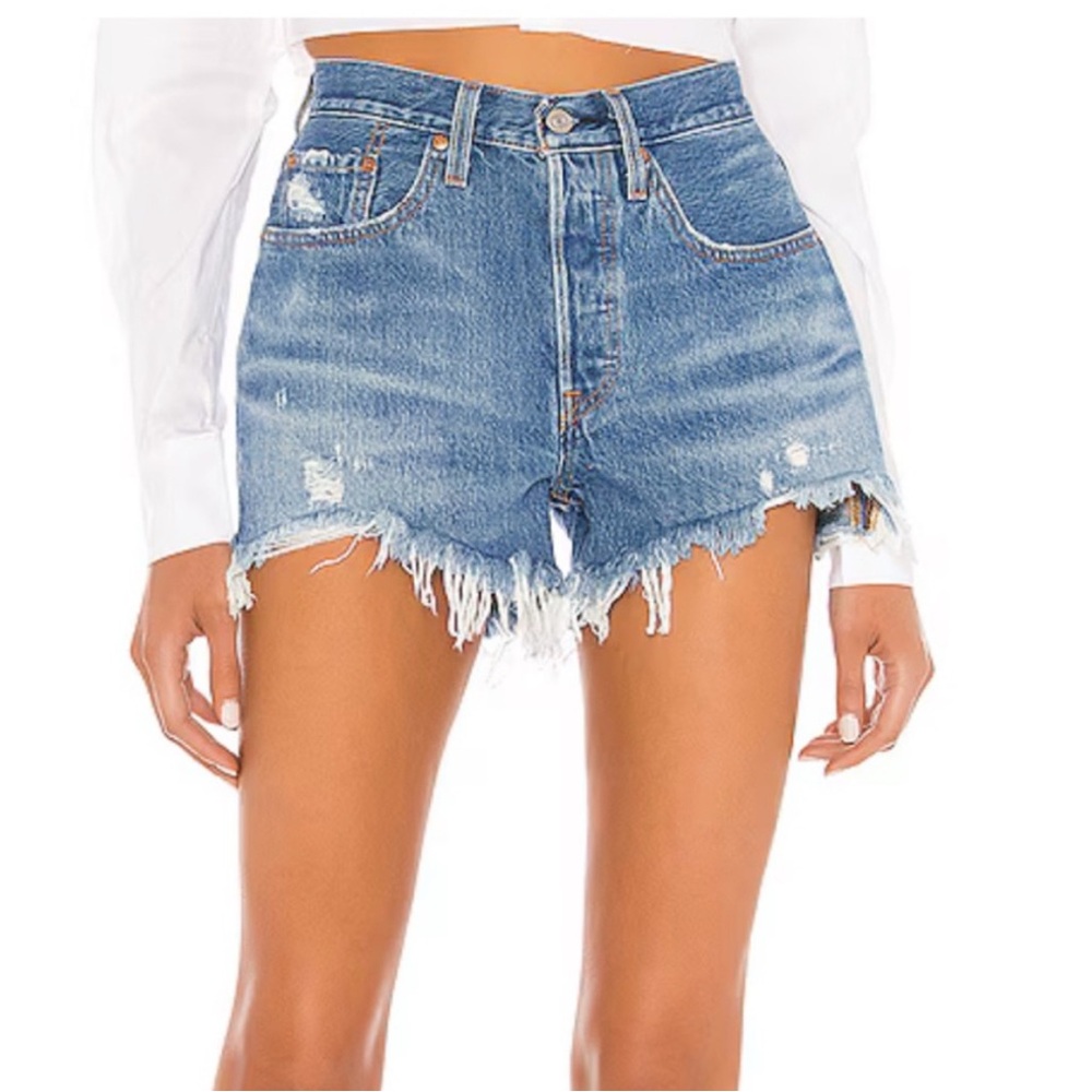 Levi's Blue Ribcage Jean Shorts